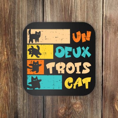 Un Deux Trois Cat French Retro Boy Teen Coaster