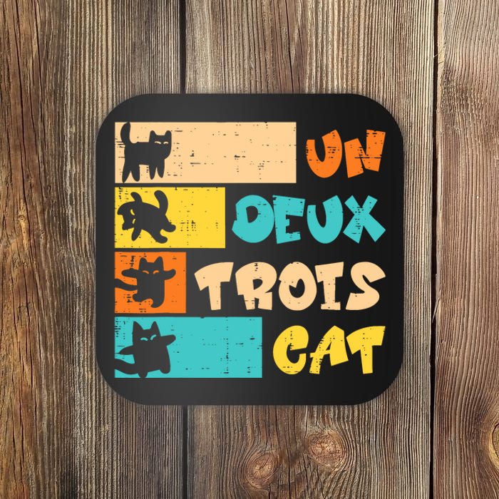 Un Deux Trois Cat French Retro Boy Teen Coaster