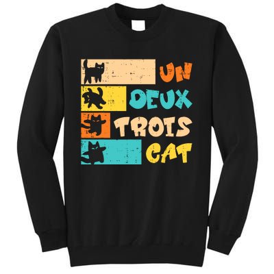 Un Deux Trois Cat French Retro Boy Teen Tall Sweatshirt