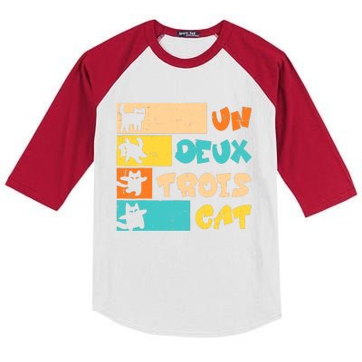 Un Deux Trois Cat French Retro Boy Teen Kids Colorblock Raglan Jersey