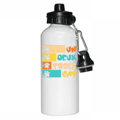 Un Deux Trois Cat French Retro Boy Teen Aluminum Water Bottle