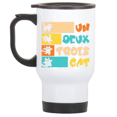 Un Deux Trois Cat French Retro Boy Teen Stainless Steel Travel Mug