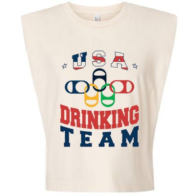 Usa Drinking Team Beer Party Memorial Day American Flag Garment-Dyed Women's Muscle Tee