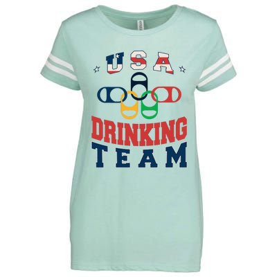 Usa Drinking Team Beer Party Memorial Day American Flag Enza Ladies Jersey Football T-Shirt