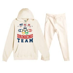 Usa Drinking Team Beer Party Memorial Day American Flag Premium Hooded Sweatsuit Set