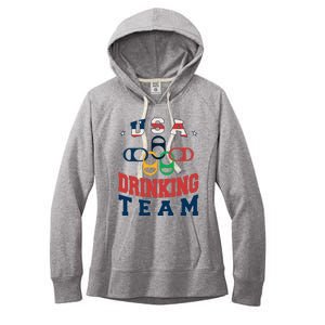 Usa Drinking Team Beer Party Memorial Day American Flag Women's Fleece Hoodie