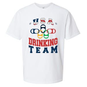 Usa Drinking Team Beer Party Memorial Day American Flag Sueded Cloud Jersey T-Shirt