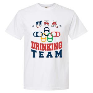 Usa Drinking Team Beer Party Memorial Day American Flag Garment-Dyed Heavyweight T-Shirt