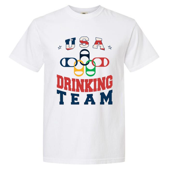 Usa Drinking Team Beer Party Memorial Day American Flag Garment-Dyed Heavyweight T-Shirt