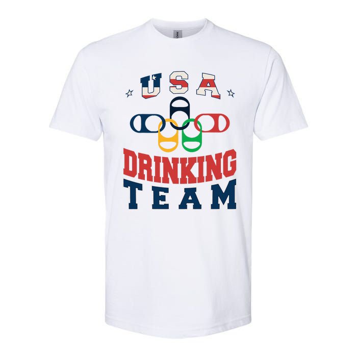 Usa Drinking Team Beer Party Memorial Day American Flag Softstyle CVC T-Shirt