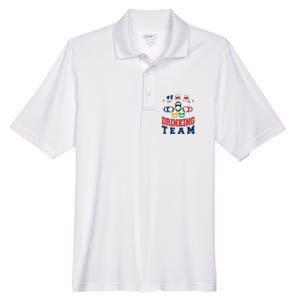 Usa Drinking Team Beer Party Memorial Day American Flag Men's Origin Performance Pique Polo