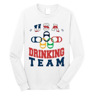 Usa Drinking Team Beer Party Memorial Day American Flag Long Sleeve Shirt