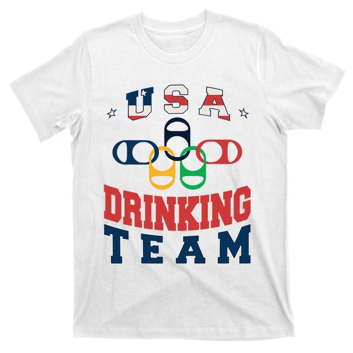 Usa Drinking Team Beer Party Memorial Day American Flag T-Shirt