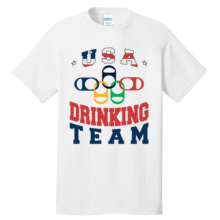 Usa Drinking Team Beer Party Memorial Day American Flag Tall T-Shirt