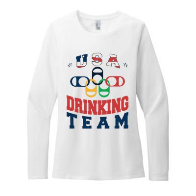 Usa Drinking Team Beer Party Memorial Day American Flag Womens CVC Long Sleeve Shirt