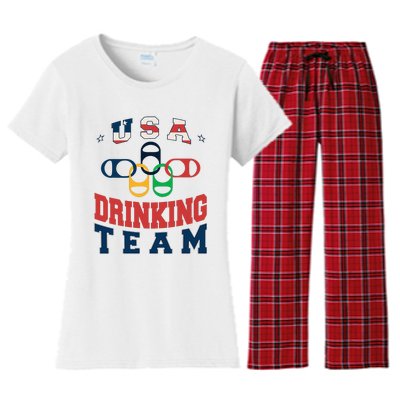 Usa Drinking Team Beer Party Memorial Day American Flag Women's Flannel Pajama Set