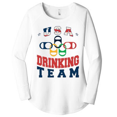 Usa Drinking Team Beer Party Memorial Day American Flag Women's Perfect Tri Tunic Long Sleeve Shirt