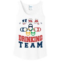 Usa Drinking Team Beer Party Memorial Day American Flag Ladies Essential Tank