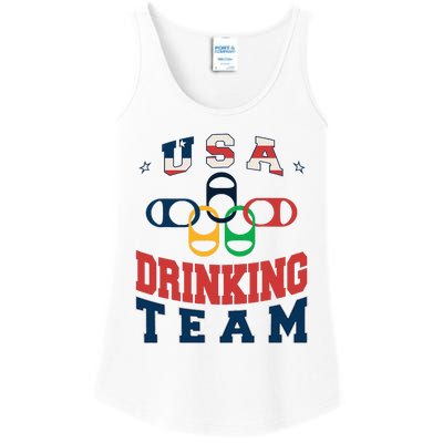 Usa Drinking Team Beer Party Memorial Day American Flag Ladies Essential Tank