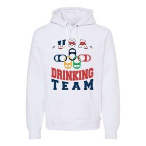 Usa Drinking Team Beer Party Memorial Day American Flag Premium Hoodie