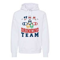 Usa Drinking Team Beer Party Memorial Day American Flag Premium Hoodie