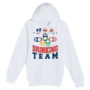 Usa Drinking Team Beer Party Memorial Day American Flag Premium Pullover Hoodie