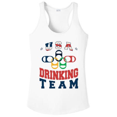 Usa Drinking Team Beer Party Memorial Day American Flag Ladies PosiCharge Competitor Racerback Tank