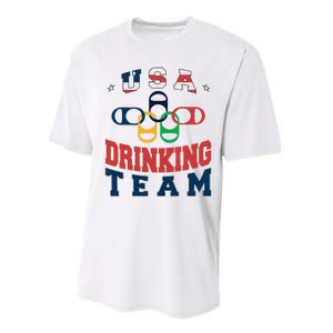 Usa Drinking Team Beer Party Memorial Day American Flag Performance Sprint T-Shirt