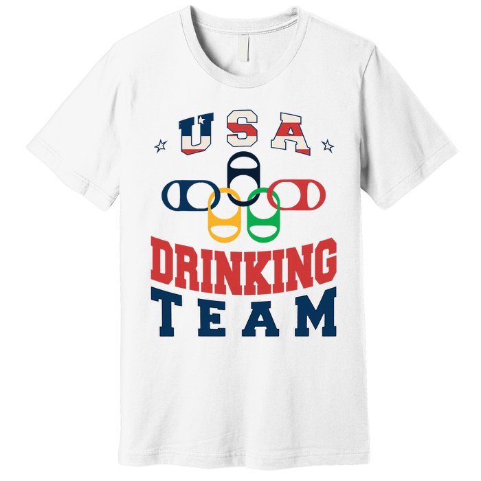 Usa Drinking Team Beer Party Memorial Day American Flag Premium T-Shirt