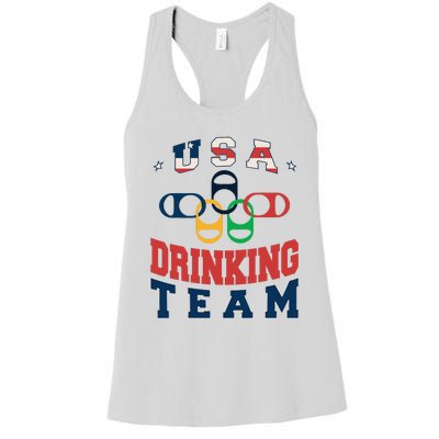 Usa Drinking Team Beer Party Memorial Day American Flag Women's Racerback Tank