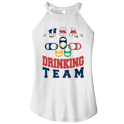 Usa Drinking Team Beer Party Memorial Day American Flag Women's Perfect Tri Rocker Tank