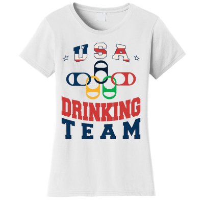 Usa Drinking Team Beer Party Memorial Day American Flag Women's T-Shirt