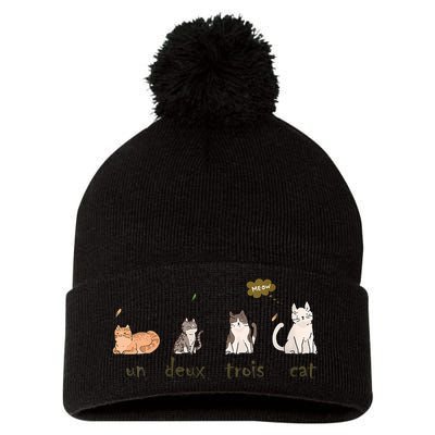 Un Deux Trois Cat Pom Pom 12in Knit Beanie