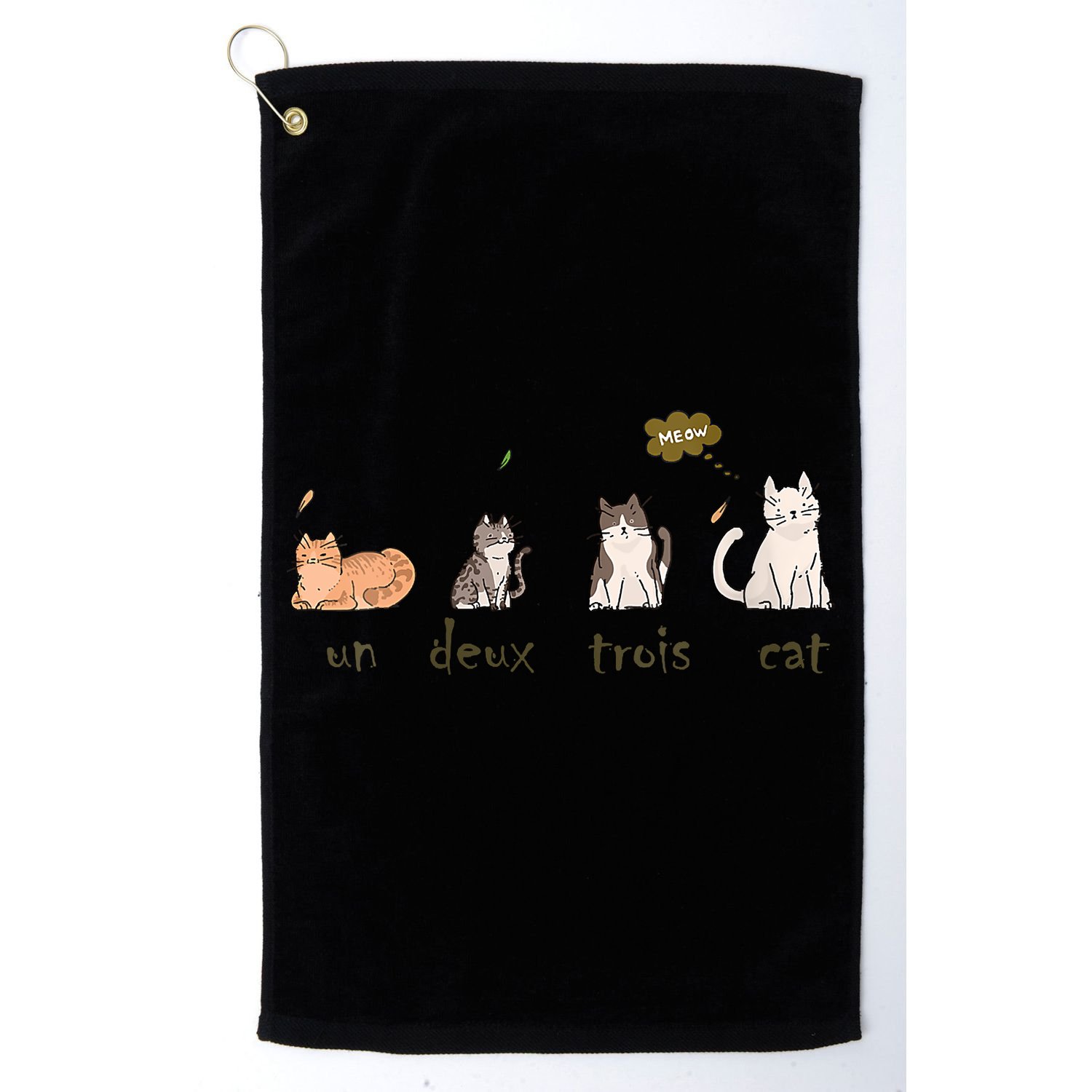 Un Deux Trois Cat Golf Towel