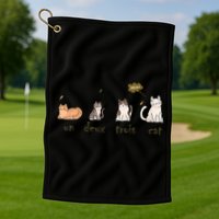 Un Deux Trois Cat Golf Towel