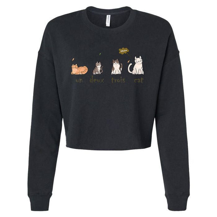 Un Deux Trois Cat Cropped Pullover Crew