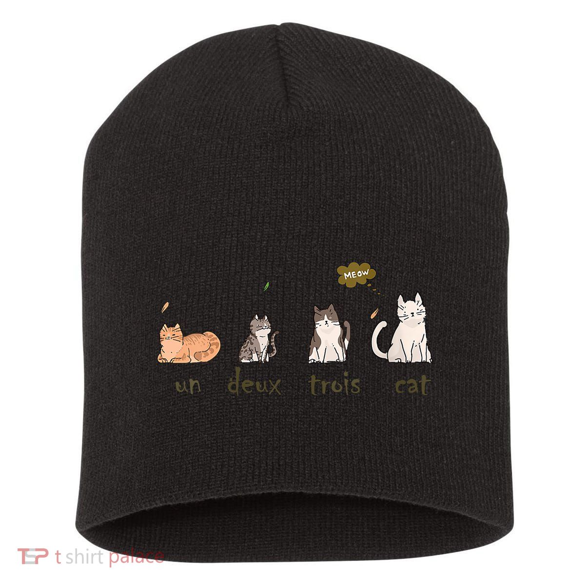 Un Deux Trois Cat Short Acrylic Beanie