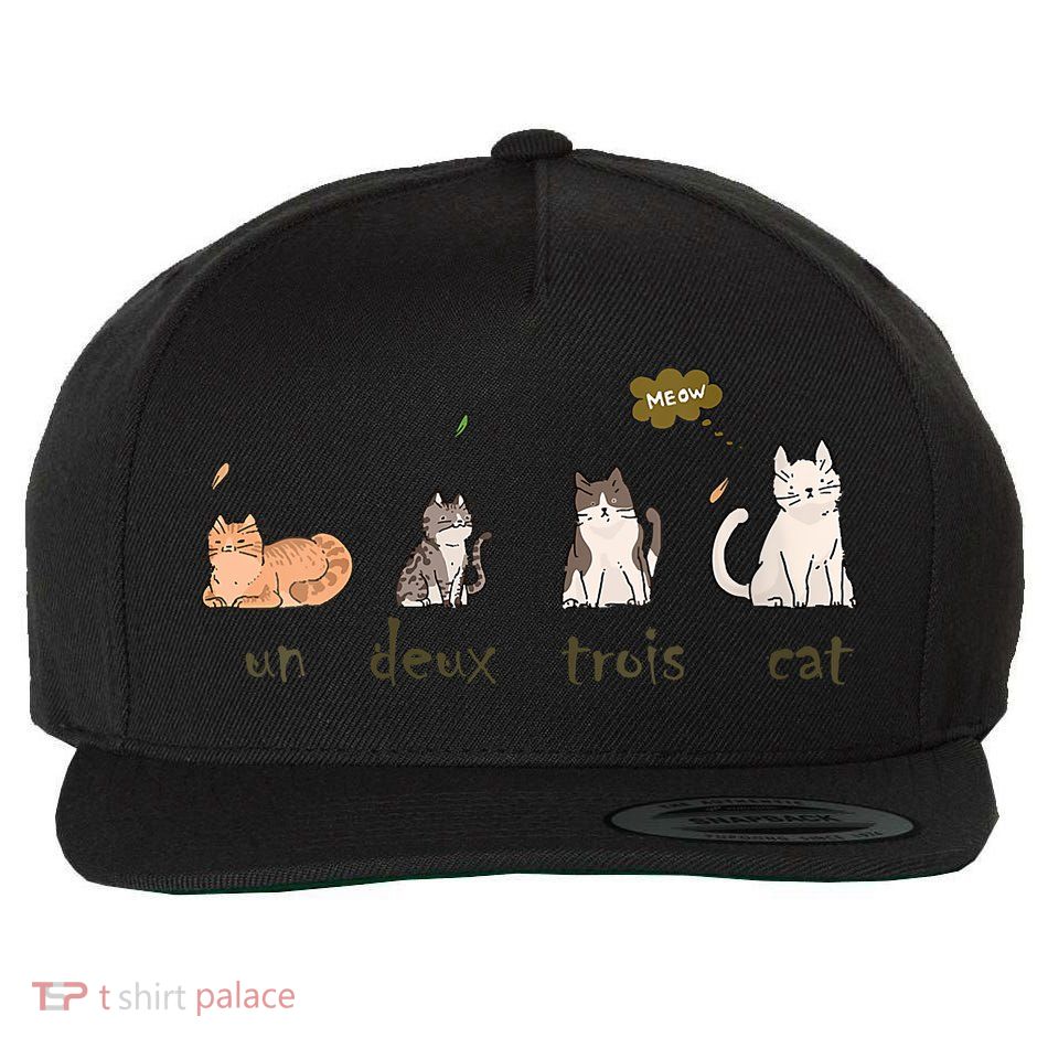 Un Deux Trois Cat Wool Snapback Cap