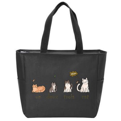 Un Deux Trois Cat Zip Tote Bag