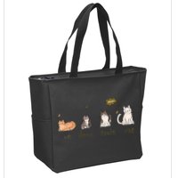 Un Deux Trois Cat Zip Tote Bag