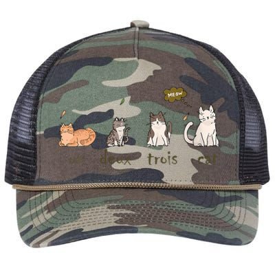 Un Deux Trois Cat Retro Rope Trucker Hat Cap