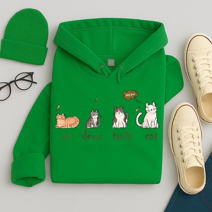 Un Deux Trois Cat Hoodie
