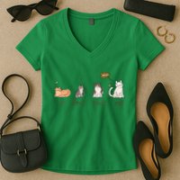 Un Deux Trois Cat Women's V-Neck T-Shirt