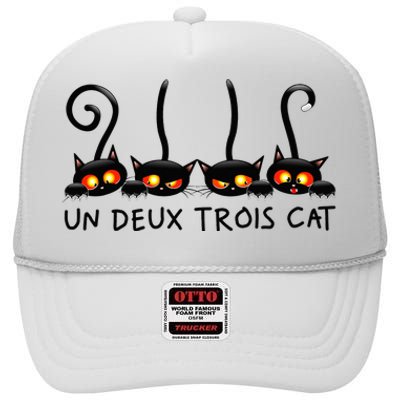 Un Deux Trois Cat High Crown Mesh Back Trucker Hat