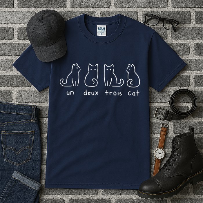 Un Deux Trois Cat Funny Tall T-Shirt