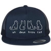 Un Deux Trois Cat Funny Flat Bill Trucker Hat