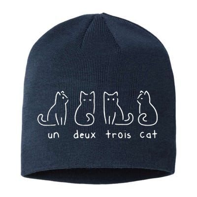 Un Deux Trois Cat Funny Sustainable Beanie