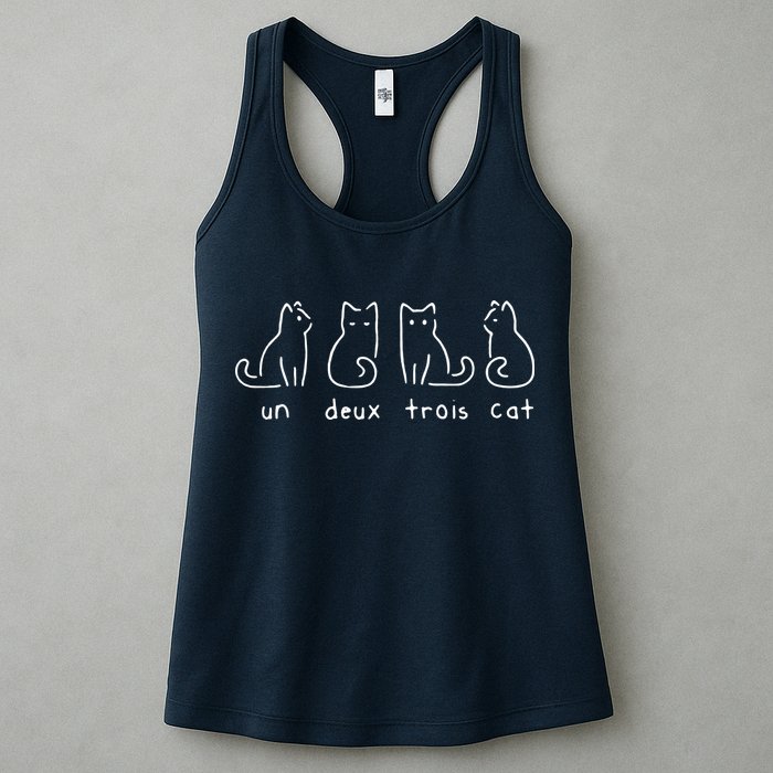 Un Deux Trois Cat Funny Womens Tank Top
