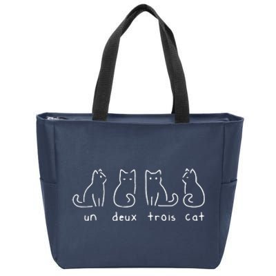 Un Deux Trois Cat Funny Zip Tote Bag