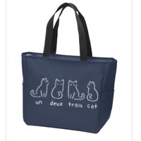 Un Deux Trois Cat Funny Zip Tote Bag